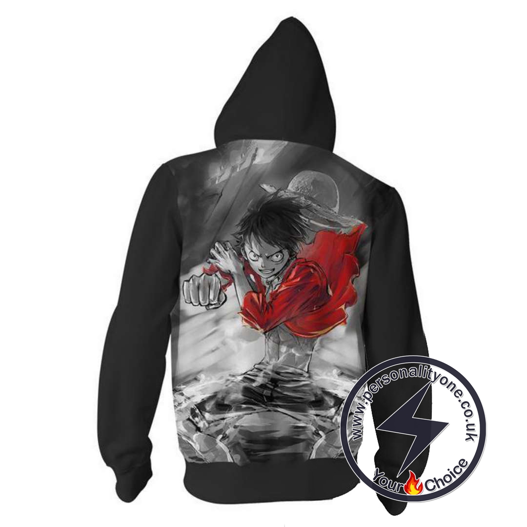 One Piece Luffy Gear 2 Mode Zip Up Hoodie Jacket